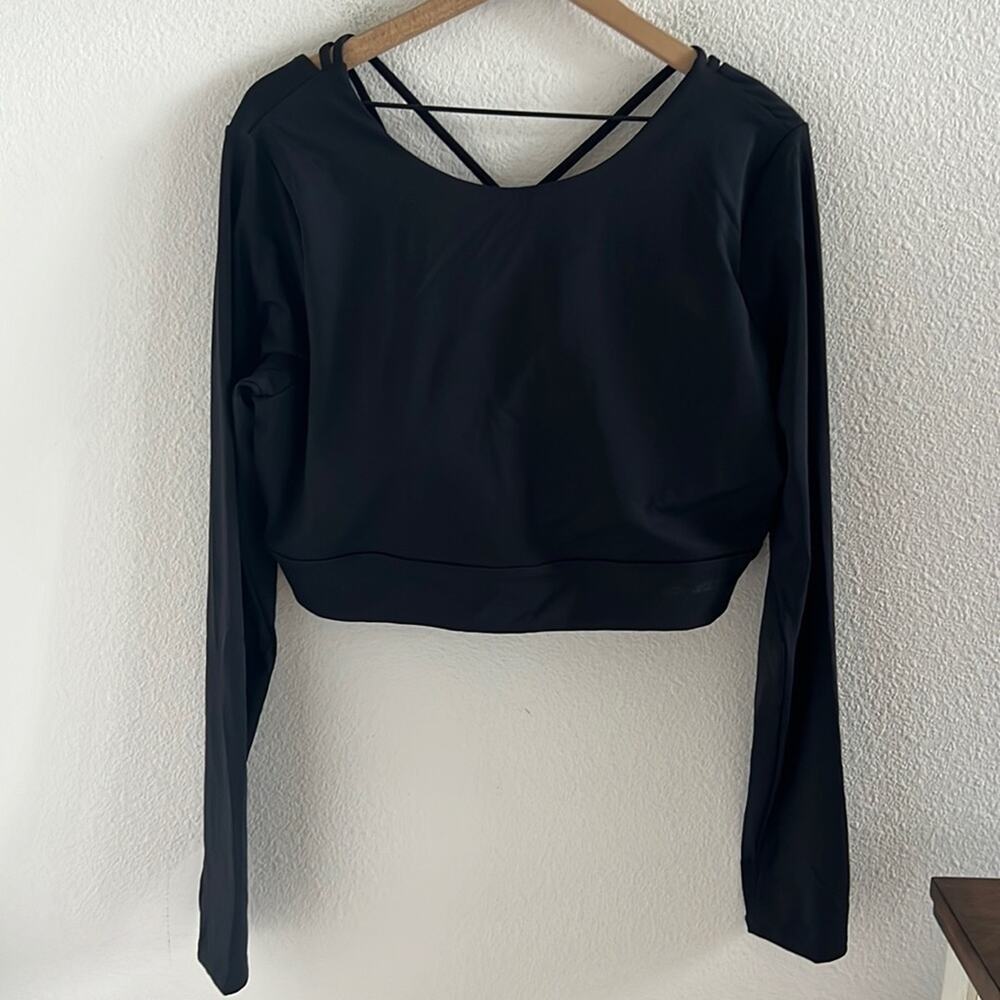 Fashion Nova Nova Sport Black Longsleeve Active Top Padded 3X